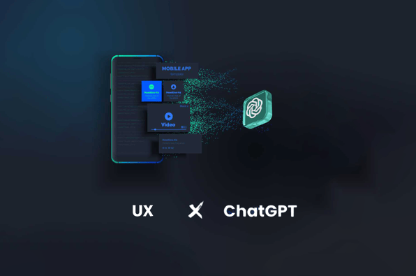Banner image containing an illustration of UX design and ChatGPT